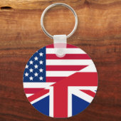 Union Jack American Flag Pattern Stars Stripes Sleutelhanger (Voorkant)
