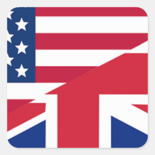 Union Jack Amerikaans Vlag Patroon Sterren Strepen Vierkante Sticker