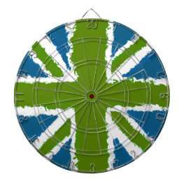 Union Jack Art Groene Blauwgroen Tonen Bar Spellet Dartbord