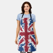 Union Jack Art, UK Flag Liquid Fluid Pattern Schort (Gedragen)