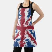 Union Jack Art, UK Flag Liquid Fluid Pattern Schort (Insitu)