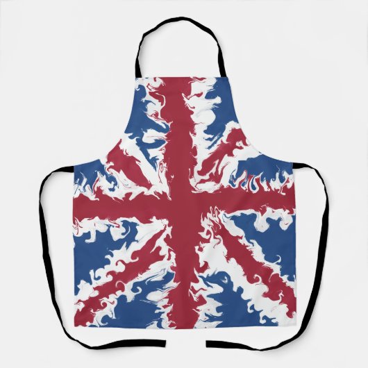 Union Jack Art, UK Flag Liquid Fluid Pattern Schort (Voorkant)