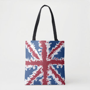 Union Jack Bag, Britse vlag Liquid Art Tote Bag