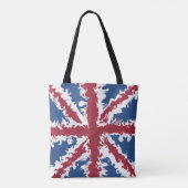 Union Jack Bag, Britse vlag Liquid Art Tote Bag (Achterkant)