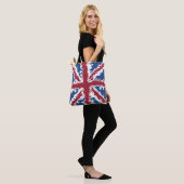 Union Jack Bag, Britse vlag Liquid Art Tote Bag (Op model)