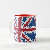 Union Jack Bespoke Tweekleurige Koffiemok (Voorkant links)