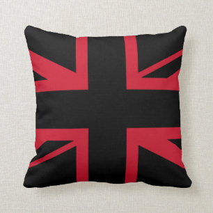 Union Jack ~ Black en Red Kussen