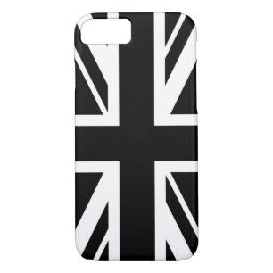 Union Jack ~ Black en White iPhone 8/7 Hoesje