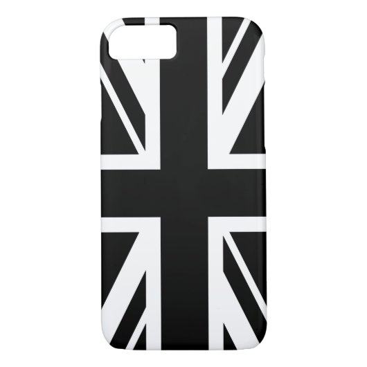 Union Jack ~ Black en White Case-Mate iPhone Case (Achterkant)