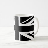Union Jack ~ Black en White Koffiemok (Voorkant rechts)