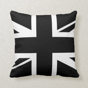 Union Jack ~ Black en White Kussen