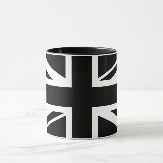 Union Jack ~ Black en White Mok (Midden)