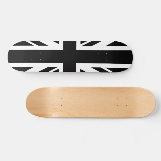 Union Jack ~ Black en White Skateboard (Horizontaal)
