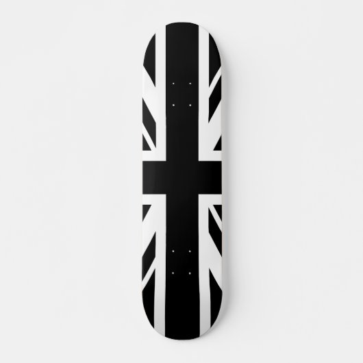 Union Jack ~ Black en White Skateboard (Voorkant)