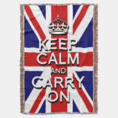 Union Jack blijf kalm en ga door Deken (Voorkant Verticaal)