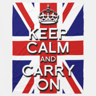 Union Jack blijf kalm en ga door Fleece Deken
