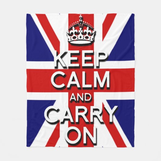 Union Jack blijf kalm en ga door Fleece Deken (Voorkant)