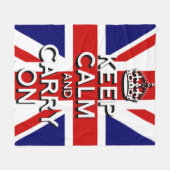 Union Jack blijf kalm en ga door Fleece Deken (Voorkant (Horizontaal))