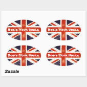 Union Jack Bobs Uw Oom Ovaal Sticker (Vel)