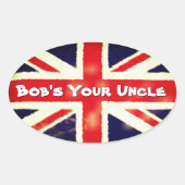 Union Jack Bob's Your Uncle Cool Oval Sticker (Voorkant)