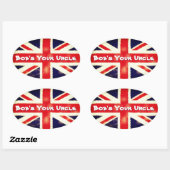 Union Jack Bob's Your Uncle Cool Oval Sticker (Vel)