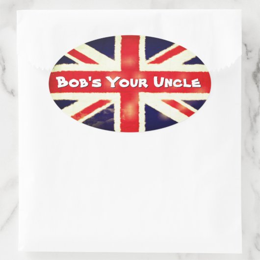 Union Jack Bob's Your Uncle Cool Oval Sticker (Tas)