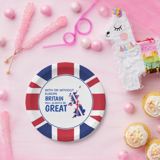 UNION JACK Brexit Britain Altijd geweldig Papieren Bordje (Feest)