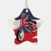 Union Jack Brit scooter Keramisch Ornament (Rechts)