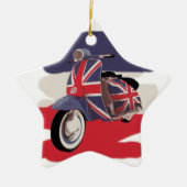 Union Jack Brit scooter Keramisch Ornament (Voorkant)