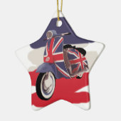 Union Jack Brit scooter Keramisch Ornament (Links)