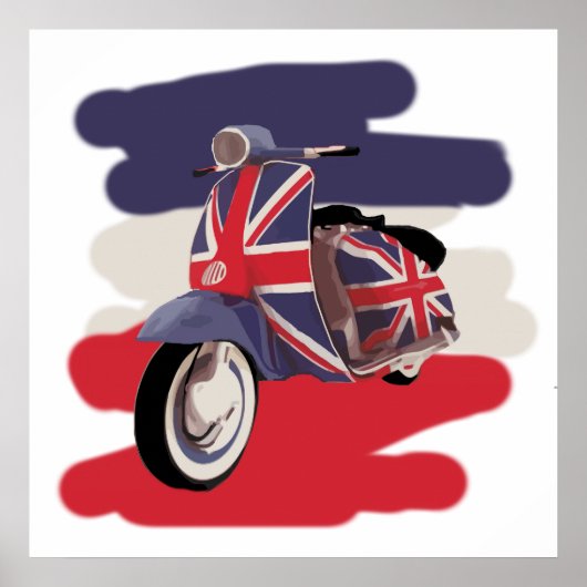 Union Jack Brit scooter Poster (Voorkant)