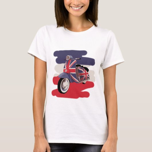 Union Jack Brit scooter T-shirt (Voorkant)