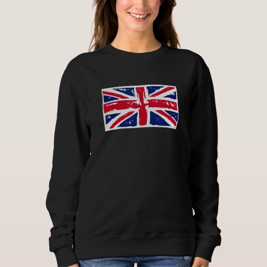 UNION JACK BRITIAN FLAG STAMP GRAPHIC TRUI (Voorkant)