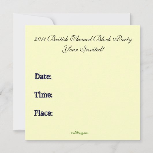  Union Jack British Block Party Uitnodiging (Achterkant)