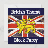 Union Jack British Block Party Uitnodiging (Voorkant)