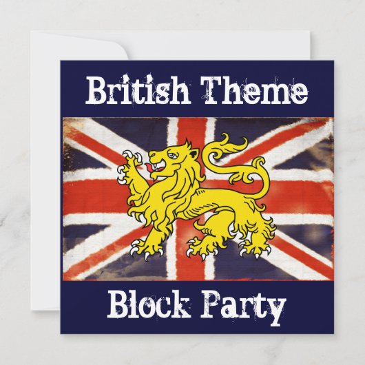 Union Jack British Block Party Uitnodiging (Voorkant)