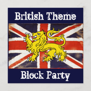 Union Jack British Block Party Uitnodiging