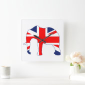 Union Jack British Elephant Clock Vierkante Klok (Huis)