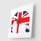 Union Jack British Elephant Clock Vierkante Klok (Hoek)