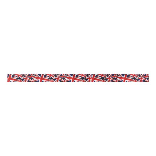 Union Jack British England Vlag Satijnen Lint (Voorkant)