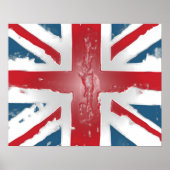 Union Jack British Flag Abstract Wax Art Poster (Voorkant)