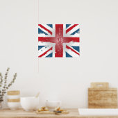 Union Jack British Flag Abstract Wax Art Poster (Keuken)
