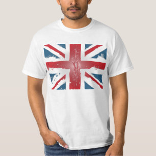Union Jack British Flag Abstract Wax Art T-shirt