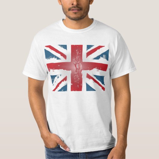 Union Jack British Flag Abstract Wax Art T-shirt (Voorkant)