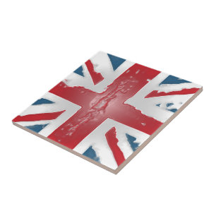 Union Jack British Flag Abstract Wax Art Tegeltje