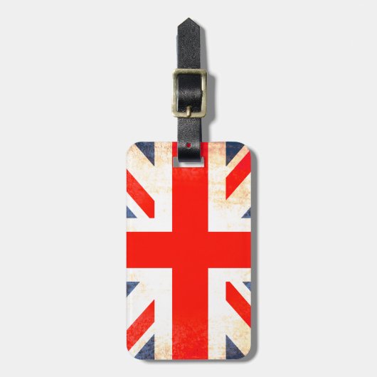 Union Jack British flag bagagelabel (Voorkant verticaal)