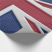 Union Jack British Flag Brushed Metal Kijk Cadeaupapier (Hoek)
