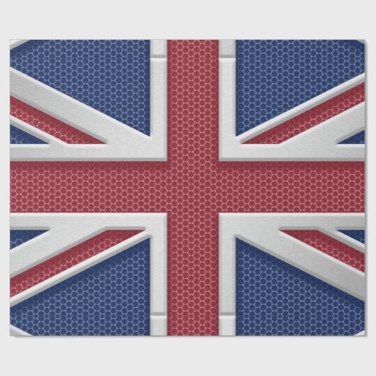 Union Jack British Flag Brushed Metal Kijk Cadeaupapier (Vlak)