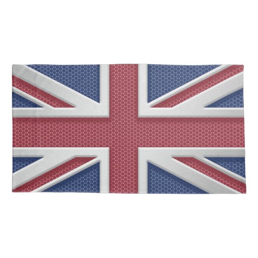 Union Jack British Flag Brushed Metal Kijk Kussensloop (Achterkant)