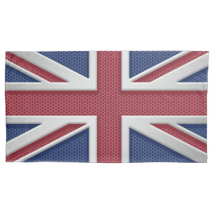 Union Jack British Flag Brushed Metal Kijk Kussensloop